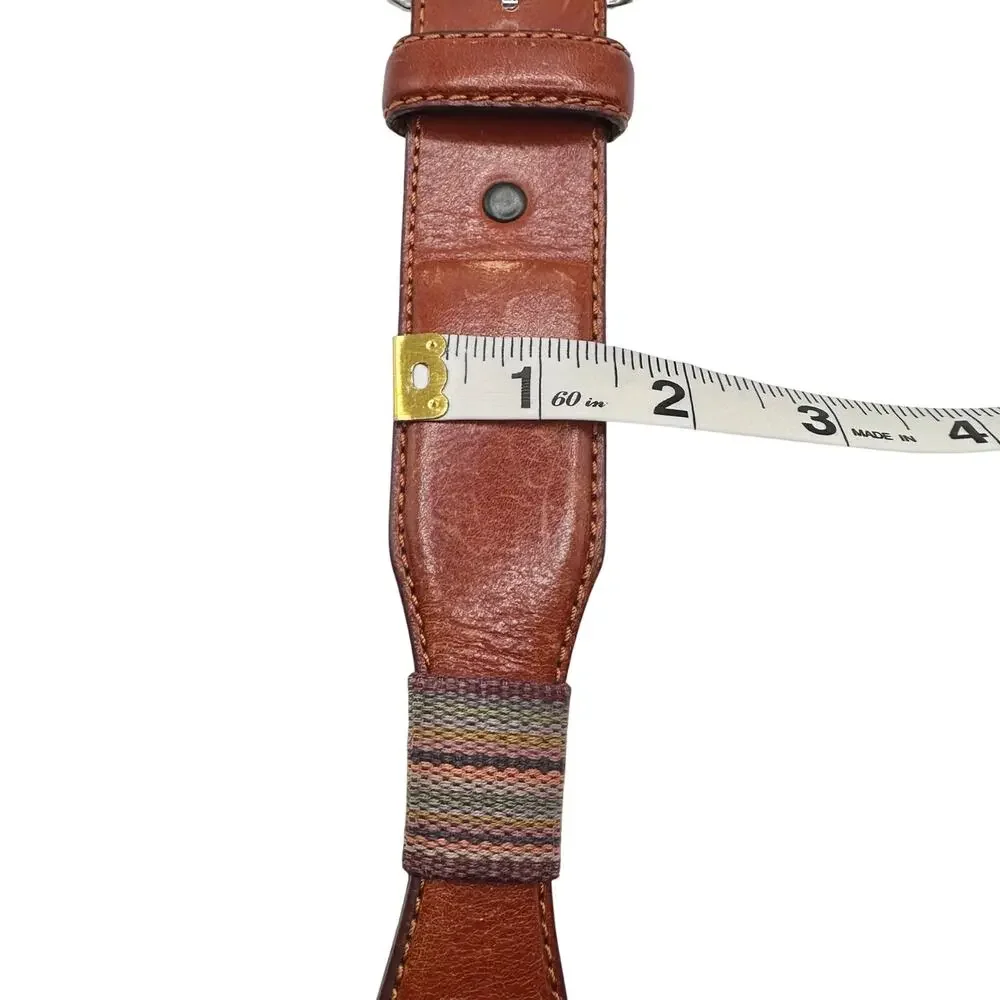 Silver Creek | Men | Vintage Banded Western Silver Medallion Leather Belt | 36
